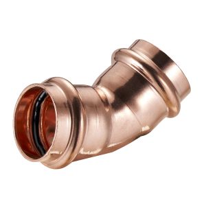 Copper Press Fitting | Elbow 45° | V profile | Interior - Exterior